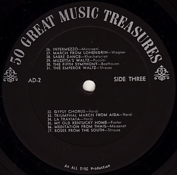 Unknown Artist : 50 Great Music Treasures (2xLP, Comp, Mono)