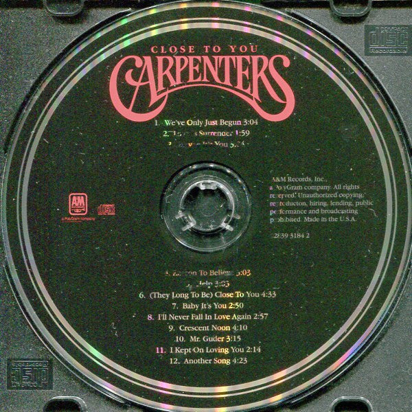 Carpenters : Close To You (CD, Album, RE, RM)