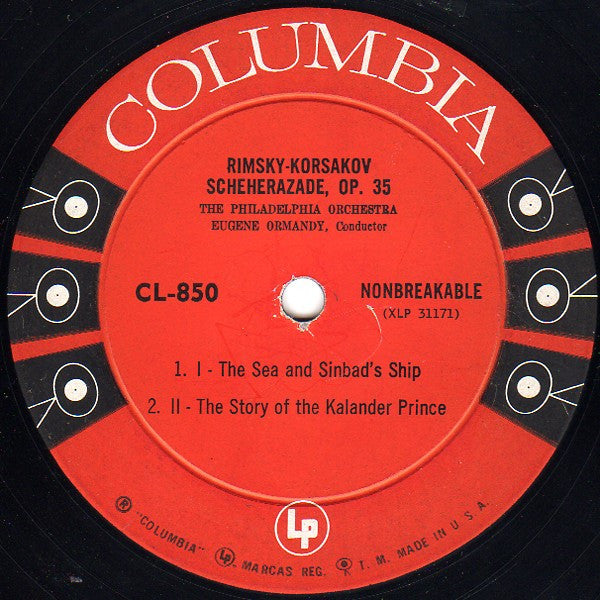 Nikolai Rimsky-Korsakov - The Philadelphia Orchestra, Eugene Ormandy : Scheherazade, Op. 35 (LP, Mono)