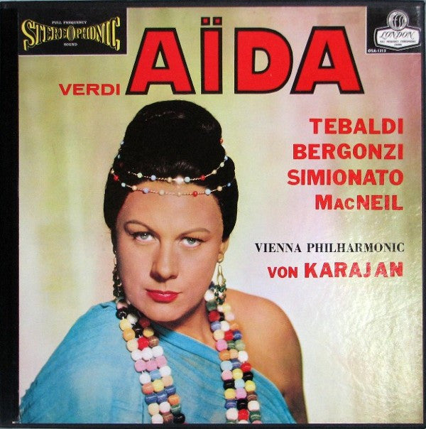 Giuseppe Verdi, Renata Tebaldi, Cornell MacNeil, Carlo Bergonzi, Giulietta Simionato, Herbert von Karajan, Wiener Philharmoniker : Aïda (3xLP, Album + Box)