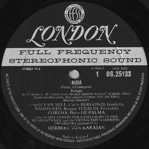 Giuseppe Verdi, Renata Tebaldi, Cornell MacNeil, Carlo Bergonzi, Giulietta Simionato, Herbert von Karajan, Wiener Philharmoniker : Aïda (3xLP, Album + Box)