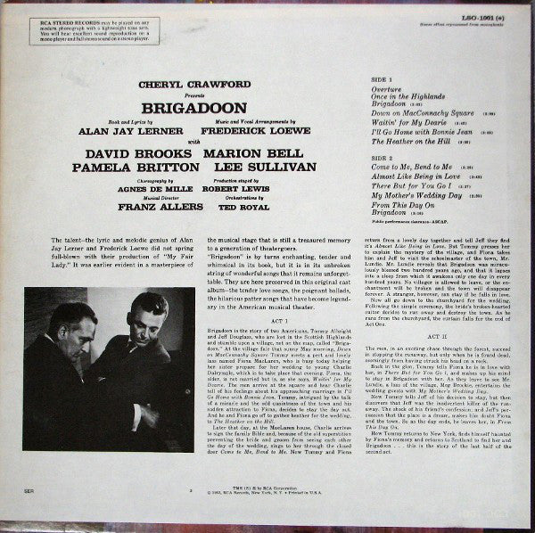 Lerner & Loewe : Brigadoon - An Original Cast Recording (LP, Album, RE)