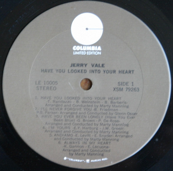 Jerry Vale : Have You Looked Into Your Heart (LP, Album, RE)
