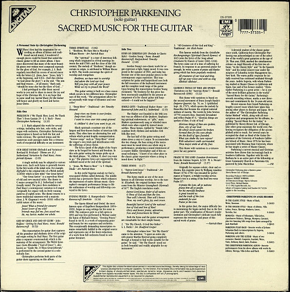 Christopher Parkening : Sacred Music For The Guitar (LP, Album, KM )