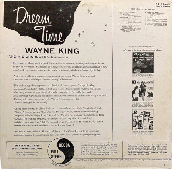 Wayne King And His Orchestra : Dream Time (LP, Album)