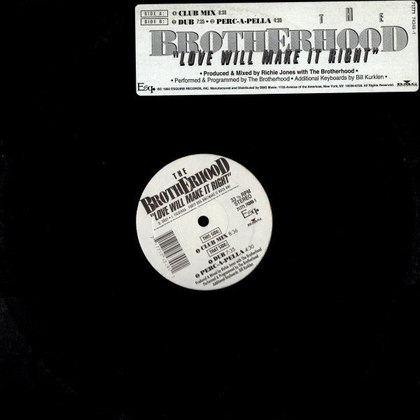 The Brotherhood (2) : Love Will Make It Right (12")