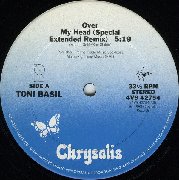 Toni Basil : Over My Head (12", Pit)