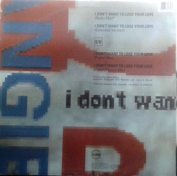 B Angie B : I Don't Want To Lose Your Love (12")