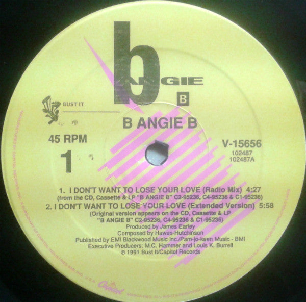 B Angie B : I Don't Want To Lose Your Love (12")