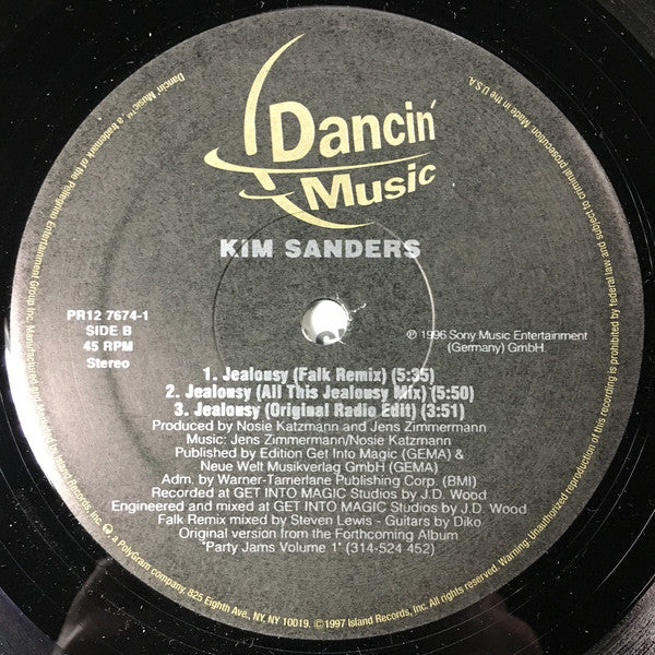 Kim Sanders : Jealousy (12")