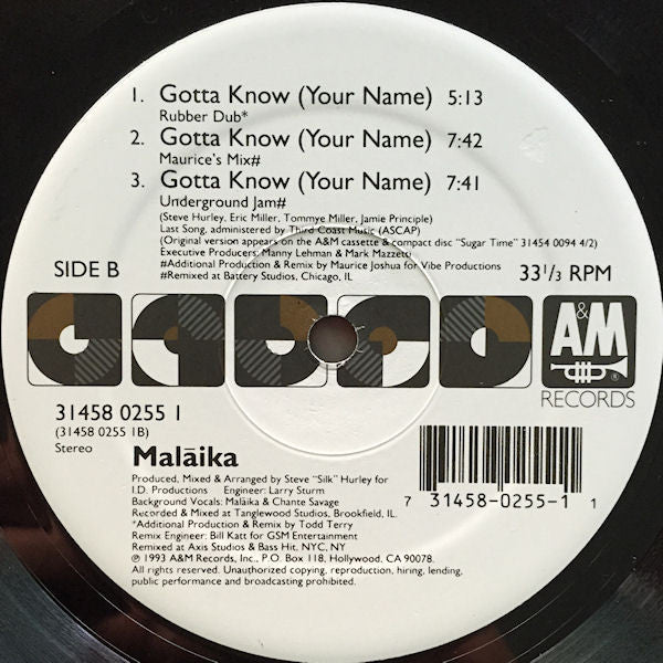 Malaika : Gotta Know (Your Name) (12")