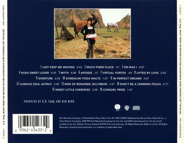 k.d. lang : Music From The Motion Picture Soundtrack Even Cowgirls Get The Blues (CD, Album)