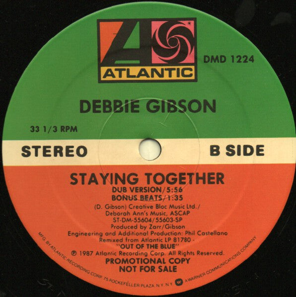 Debbie Gibson : Staying Together (12", Promo)