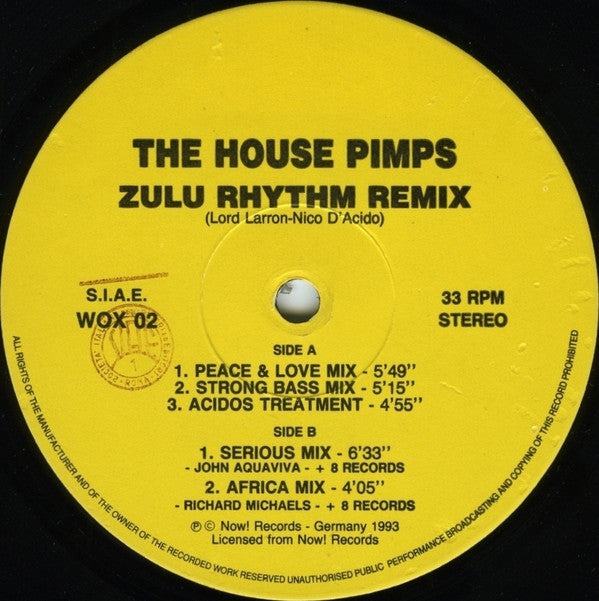 House Pimps : Zulu Rhythm (Remix) (12")