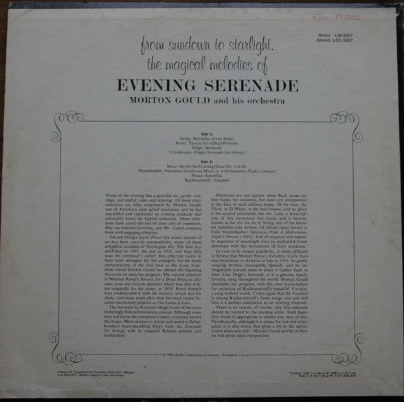 Morton Gould And His Orchestra : Evening Serenade (LP, Album)