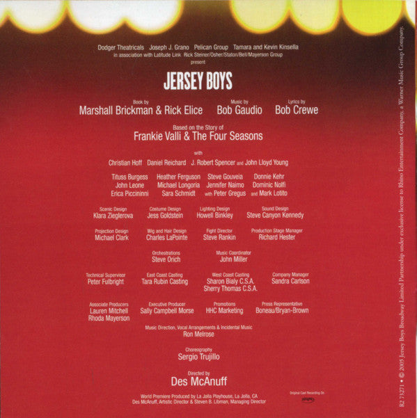 "Jersey Boys" Original Broadway Cast : Jersey Boys (Original Broadway Cast Recording) (CD, Album)