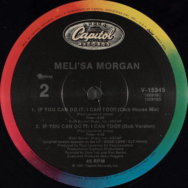 Meli'sa Morgan : If You Can Do It: I Can Too!! (12", Single)
