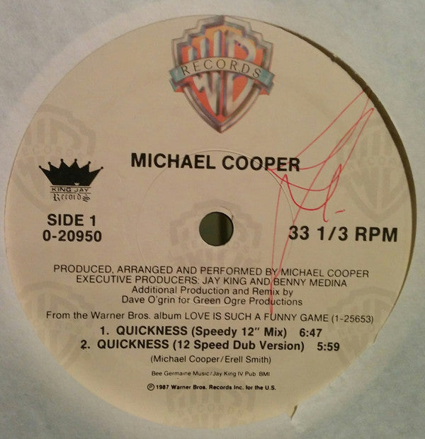Michael Cooper : Quickness (12", Maxi)