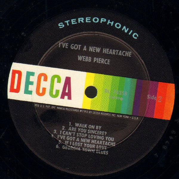 Webb Pierce : I've Got A New Heartache (LP, Album, Pin)