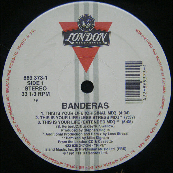Banderas : This Is Your Life (12")