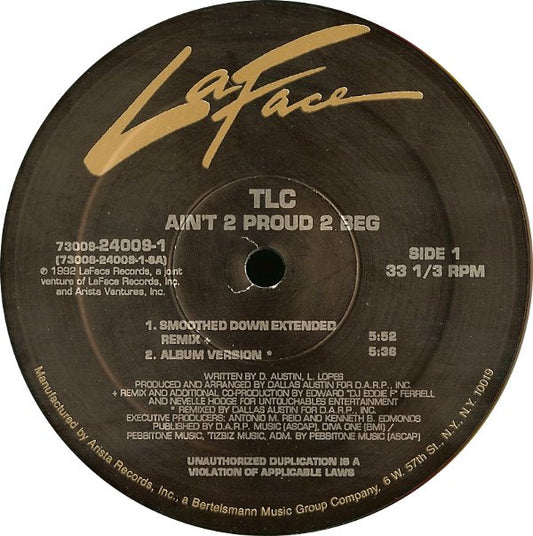 TLC : Ain't 2 Proud 2 Beg (12")