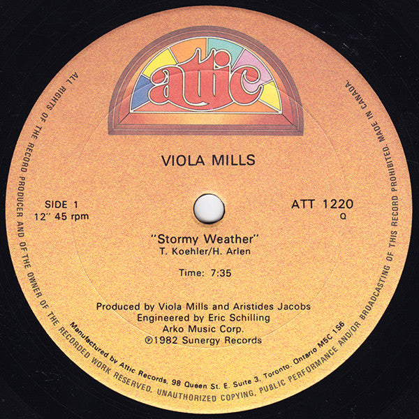 Viola Wills : Stormy Weather (12")