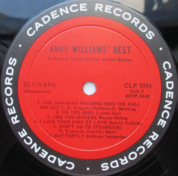 Andy Williams : Andy Williams' Best (LP, Comp, Mono)