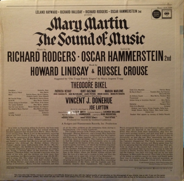 Various : Mary Martin In The Sound Of Music (LP, Mono, RE)