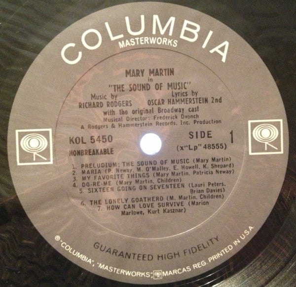 Various : Mary Martin In The Sound Of Music (LP, Mono, RE)