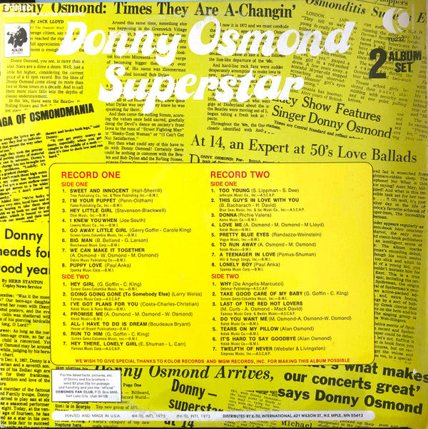 Donny Osmond : Superstar (2xLP, Comp)