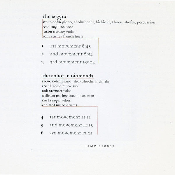 Steve Cohn : The Beggar And The Robot In Diamonds (CD, Album)