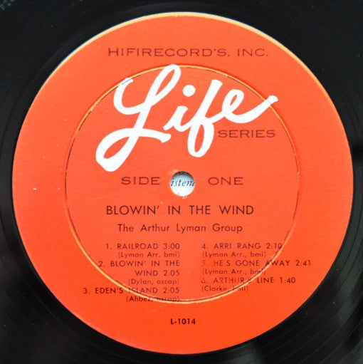 Arthur Lyman : Blowin' In The Wind (LP, Album, Mono)