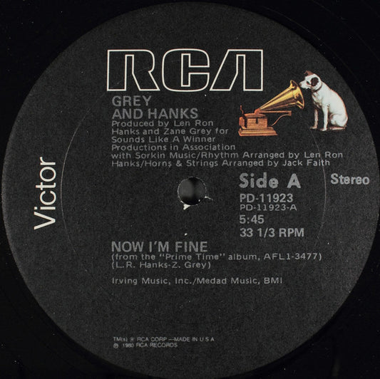 Grey And Hanks : Now I'm Fine (12")