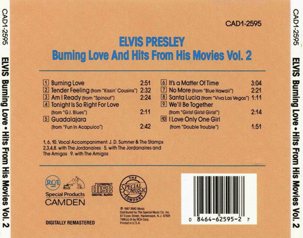 Elvis Presley : Burning Love And Hits From His Movies Vol. 2 (CD, Comp, RM)
