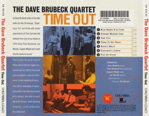The Dave Brubeck Quartet : Time Out (CD, Album, Club, RE, RM)