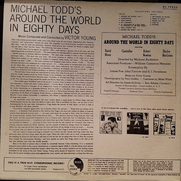 Victor Young : Michael Todd's Around The World In 80 Days (Music From The Sound Track) (LP, Album, Pin)