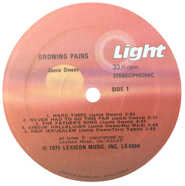 Jamie Owens (2) : Growing Pains (LP, Album)