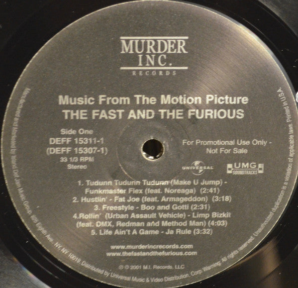 Various : Music From The Motion Picture The Fast And The Furious (2xLP, Advance, Comp, Promo)