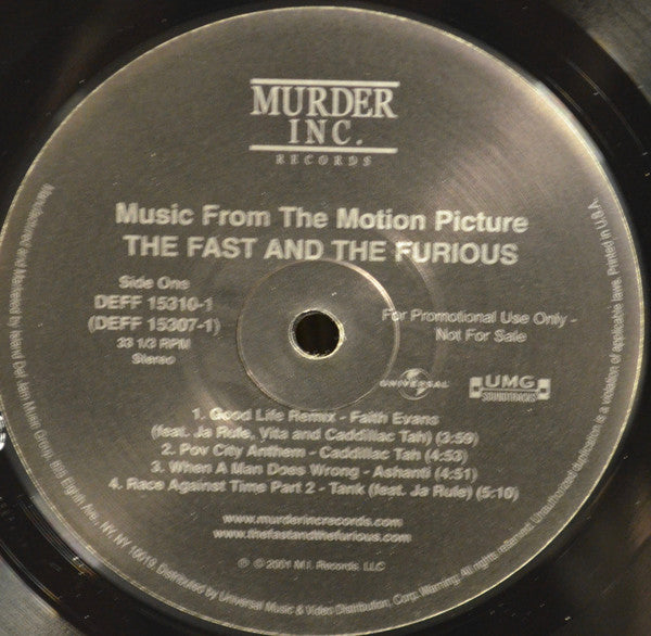 Various : Music From The Motion Picture The Fast And The Furious (2xLP, Advance, Comp, Promo)