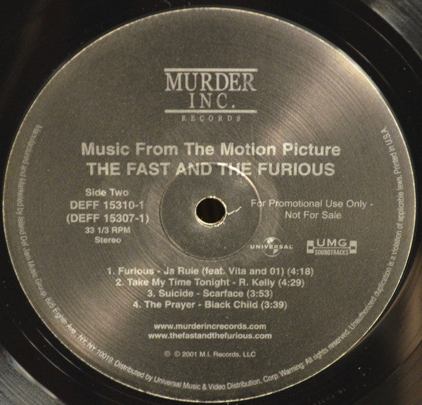 Various : Music From The Motion Picture The Fast And The Furious (2xLP, Advance, Comp, Promo)