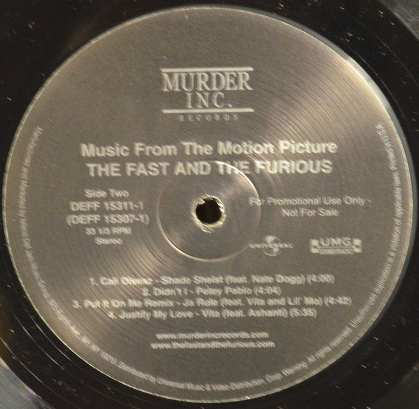 Various : Music From The Motion Picture The Fast And The Furious (2xLP, Advance, Comp, Promo)
