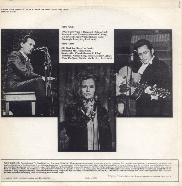 Johnny Cash, Jeannie C. Riley, Jerry Lee Lewis : Sunday After Church (LP, Comp)