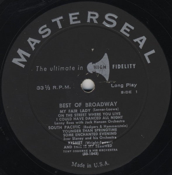 Jack Hansen (4), Frank Chacksfield, Ivor Slaney, Tony Osborne : The Best Of Broadway (LP, Comp)