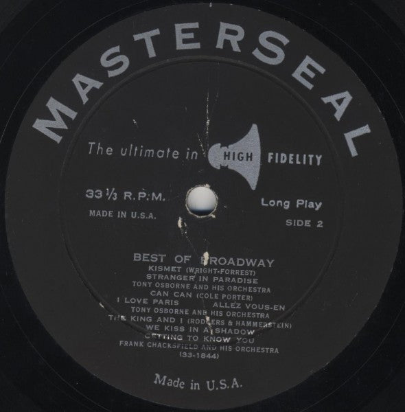 Jack Hansen (4), Frank Chacksfield, Ivor Slaney, Tony Osborne : The Best Of Broadway (LP, Comp)