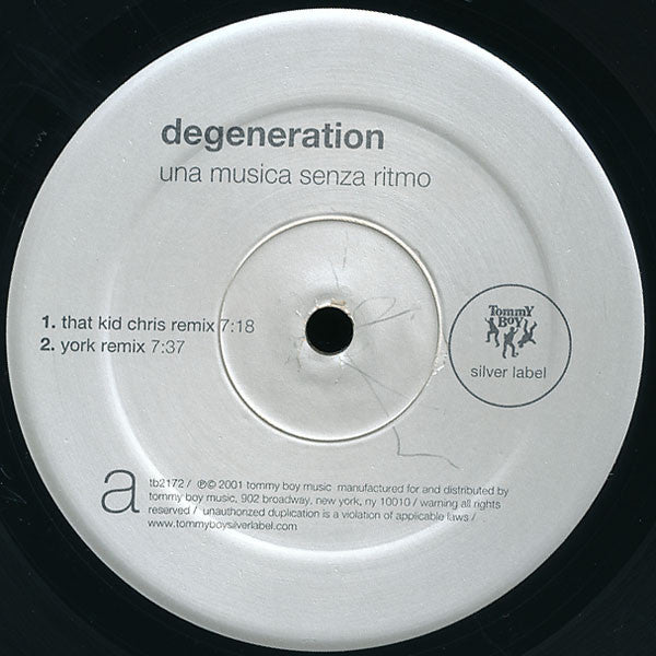 Degeneration : Una Musica Senza Ritmo (12")