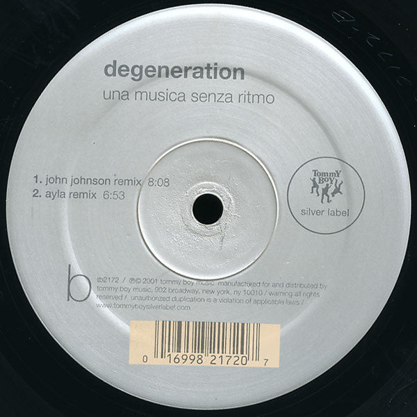 Degeneration : Una Musica Senza Ritmo (12")