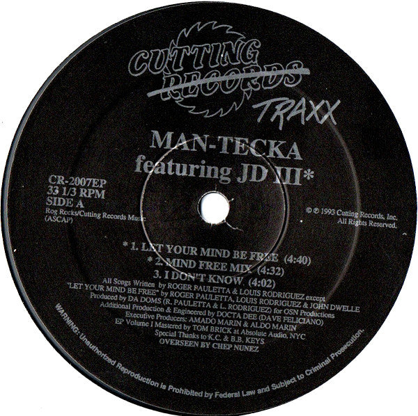 Man-Tecka Featuring JD III : Man-Tecka EP Vol 1 (12", EP)