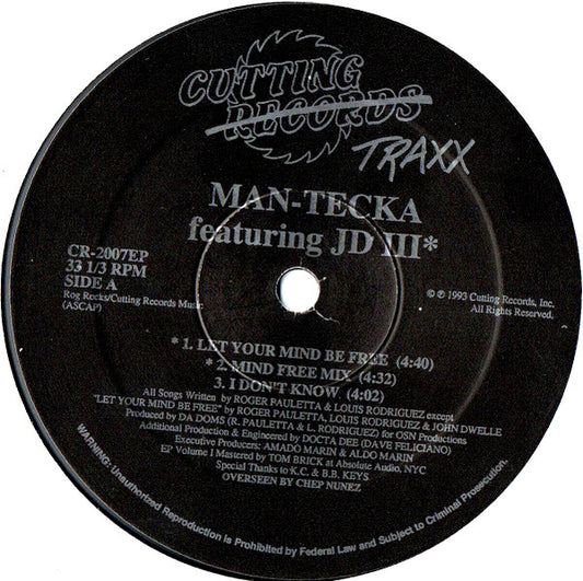 Man-Tecka Featuring JD III : Man-Tecka EP Vol 1 (12", EP)