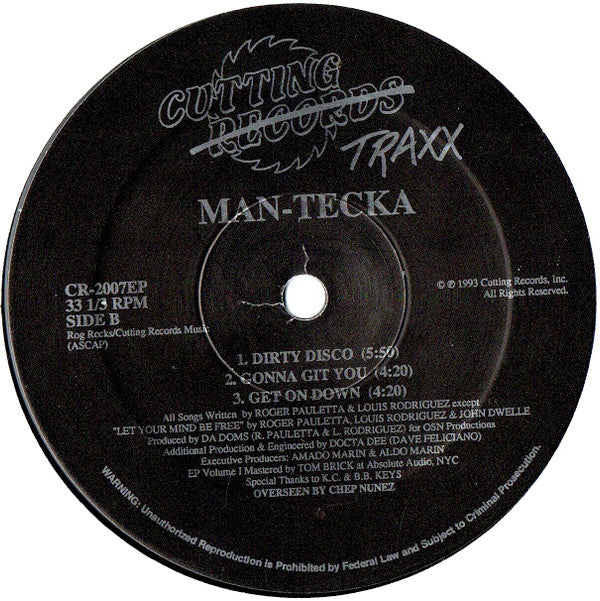 Man-Tecka Featuring JD III : Man-Tecka EP Vol 1 (12", EP)