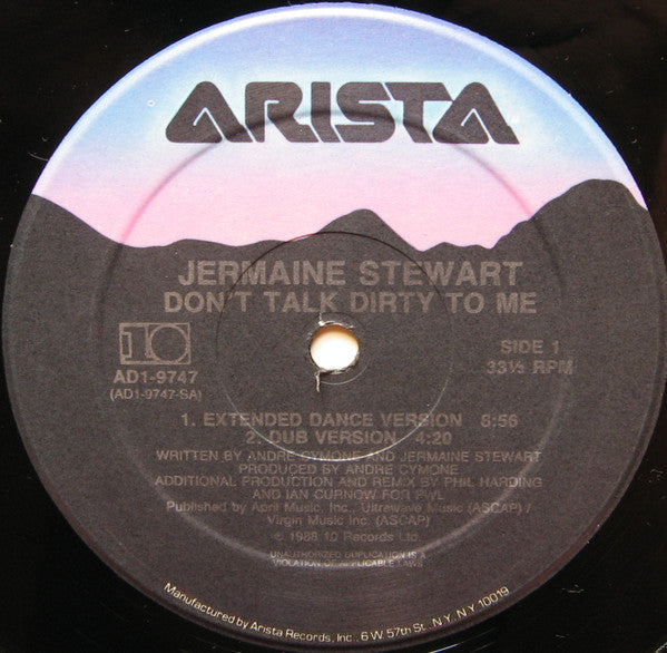 Jermaine Stewart : Don't Talk Dirty To Me (12")